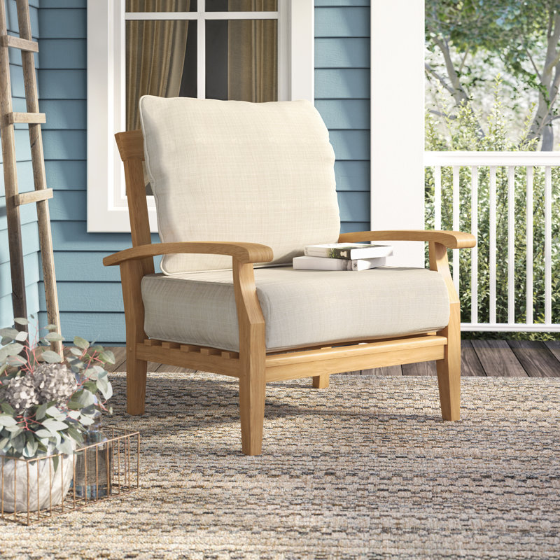 Birch Lane™ Heritage Summerton Teak Patio Chair with Cushions & Reviews
